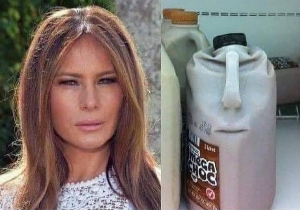 milsma's tweet image. Melania Trump looks like a crushed jug.