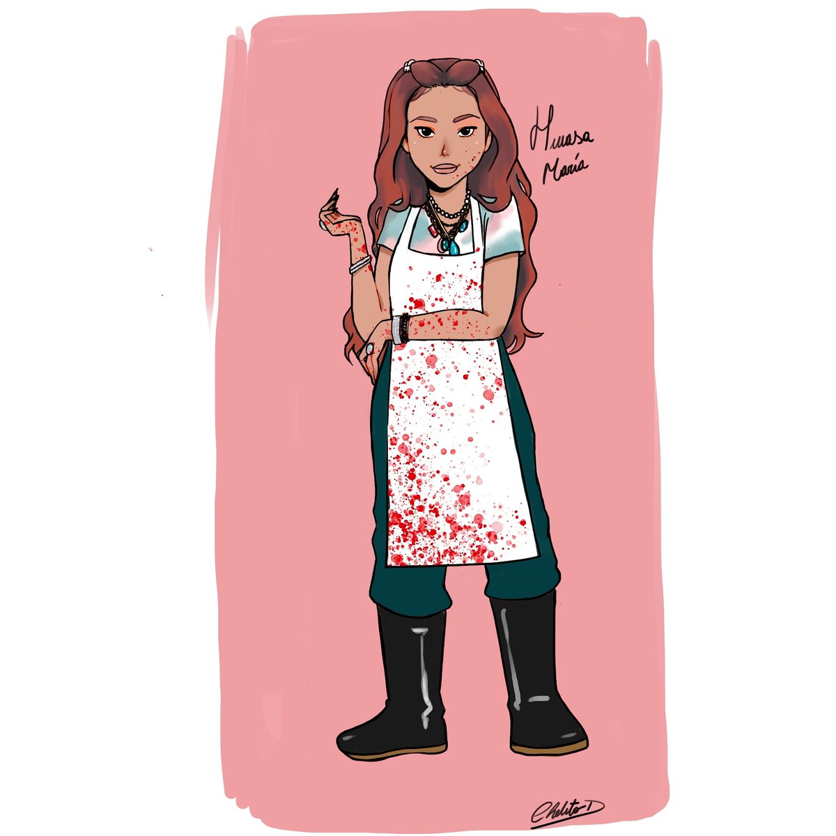 Chelosauriorex's tweet photo. Another little drawing of hwasa, I hope you don't bother to upload the outfit of your videos, it gives me a lot of emotion to draw it.

#DigitalDraw #digitalart #digitalpainting #mamamoohwasa #MariaHwasa  #HwaSa #MAMAMOO https://t.co/l8g09Yjicj