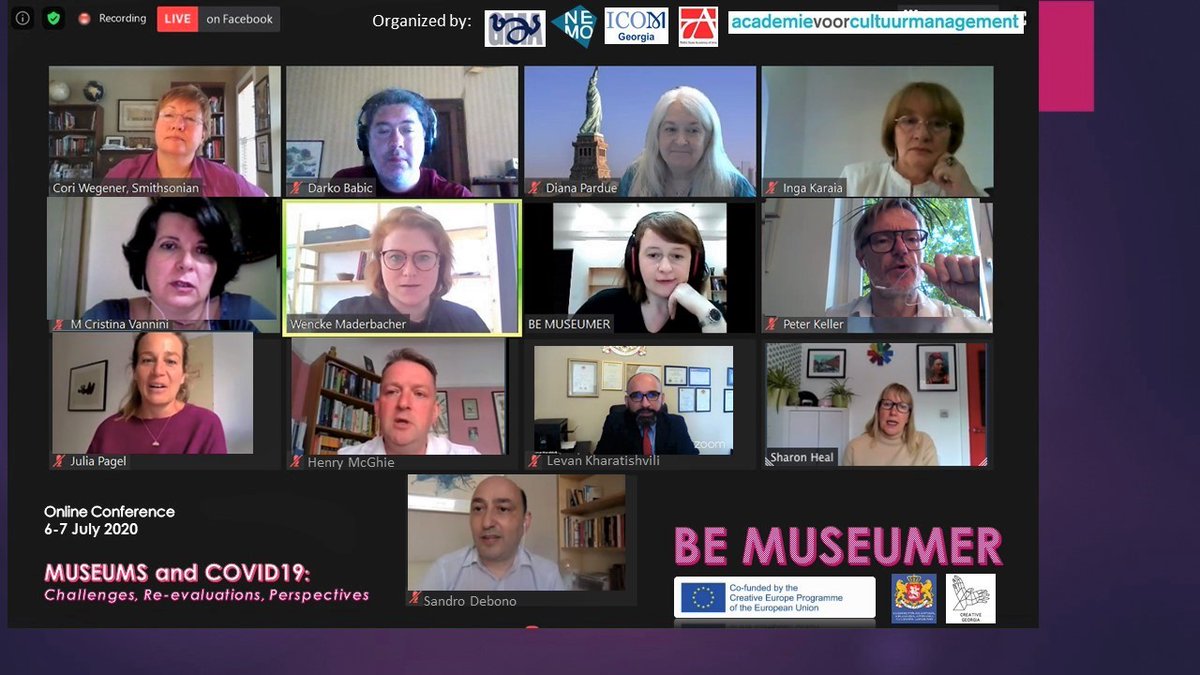 BEMuseumer's tweet photo. Thank you all panelists of the 1st day sessions! 
You made this day full of insights,reflections,discussions, important issues raised, which gives us important tunes to work efficiently on outcomes.
#BeMuseumerVirtual #MuseumsandCOVID19
#CreativeEuropeatHome 
@europe_creative https://t.co/e4T8NJ7Jp3