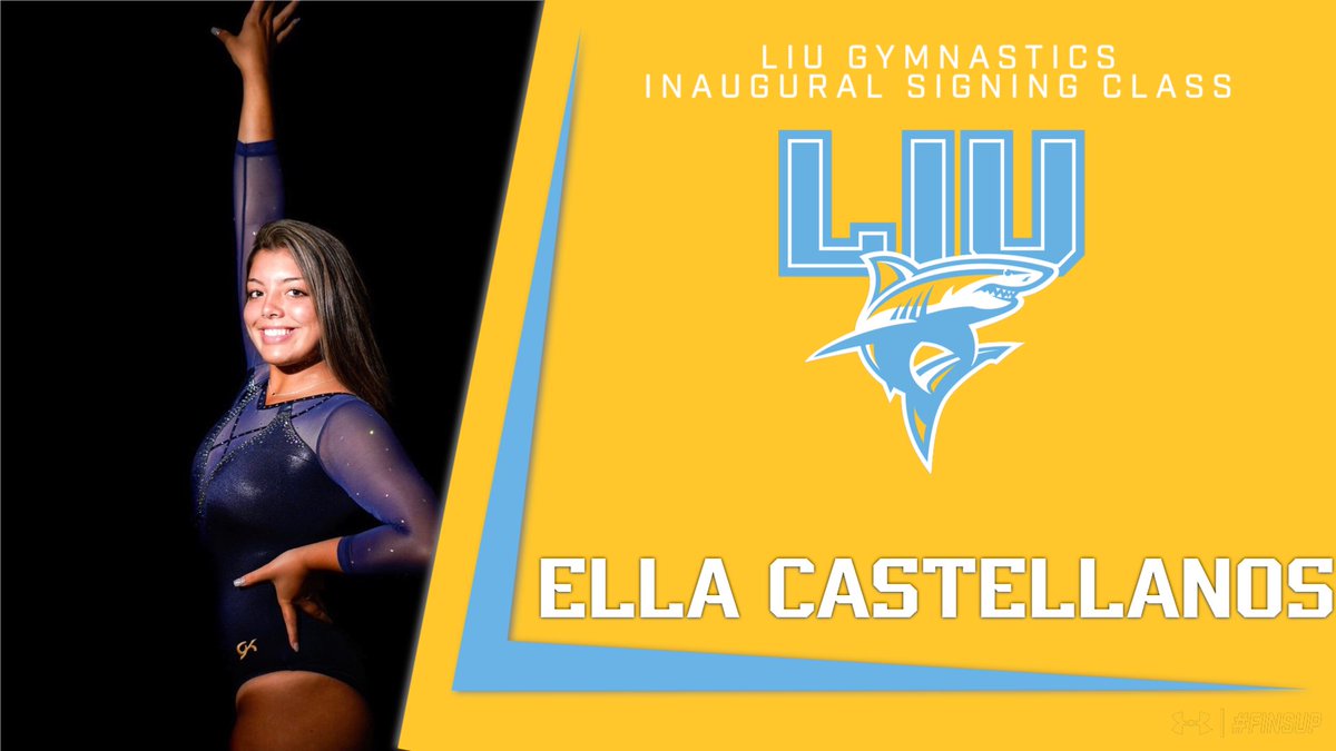 LIUGymnastics's tweet photo. LIU Gymnastics welcomes Ella Castellanos @ellacastellanos 
to Shark Nation!  #finsup #gosharks https://t.co/EloJpv17xB