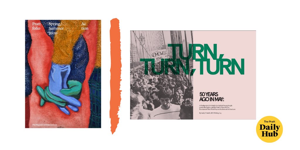 PrattInstitute's tweet photo. The spring/summer 2020 issue of #Prattfolio is now available to explore online.
The stories include #activism on campus, #sustainability in fashion, and a historic look back at the #classof1970.
Read more in the Daily Hub: https://t.co/xI3N8WYhOm https://t.co/PrULLKuUvA