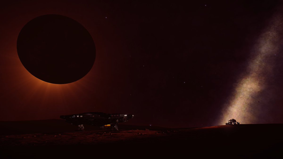 Badmiker1's tweet photo. Binary eclipse, on the edge of the galaxy. @GalPhotoED #loretour2020 #EliteDangerous #XboxShare https://t.co/rP1J41pilb