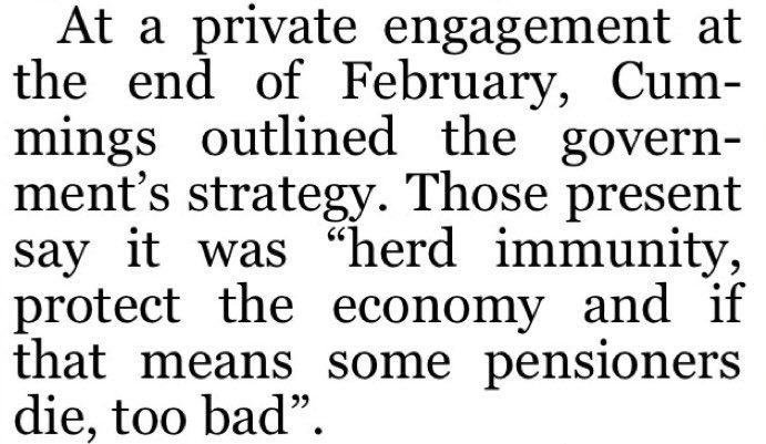 “Trump is asking Americans to become numb to mass death because that's his default mode” says  @nytimes’  @sarahkendzior quoting Trump on the Larry King show in 2004.The quote echoes what Dominic Cummings reportedly said in February: “If that means some pensioners die, too bad.”