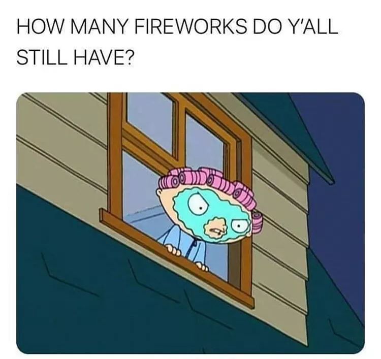 cinnamontoastk's tweet photo. When you still hear fireworks after the 4th https://t.co/7MncyPPzyo