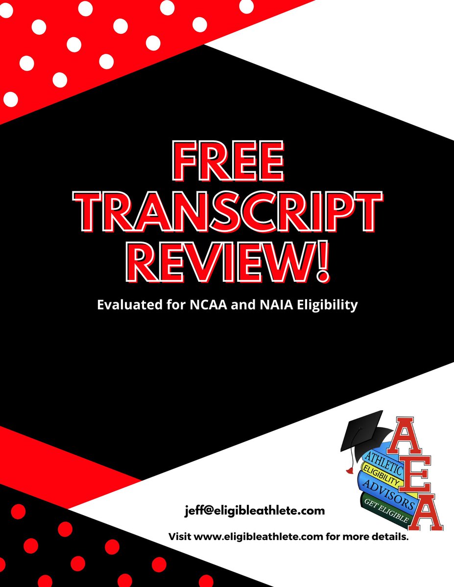 eligibleathlete's tweet photo. Make sure your classes are NCAA/NAIA approved. Take advantage of the free preliminary transcript evaluation. DM for more details.
https://t.co/lOXs39P7y0  
#academicsmatter #eligibleathlete #ncaaeligibility #naiaeligibility #geteligible #ncaarecruiting #ncaarecruit https://t.co/HAWgjKy232