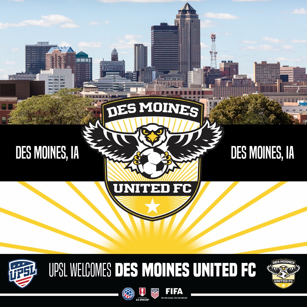 UPSL (@upslsoccer) on Twitter photo The United Premier Soccer League (#UPSL) Announces Des Moines, IA-based Des Moines United FC as a new member of <a href="/UPSL_Midwest/">UPSL Midwest</a> for the 2021 Spring Season!
#LetsGoUpSL
#ProRelForUSA
#SupportLocalDreamGlobal #ConnectingAmericanSoccer
📰: div1.upsl.com/news/2020/07/0… The United Premier Soccer League (#UPSL) Announces Des Moines, IA-based Des Moines United FC as a new member of <a href="/UPSL_Midwest/">UPSL Midwest</a> for the 2021 Spring Season!
#LetsGoUpSL
#ProRelForUSA
#SupportLocalDreamGlobal #ConnectingAmericanSoccer
📰: div1.upsl.com/news/2020/07/0…