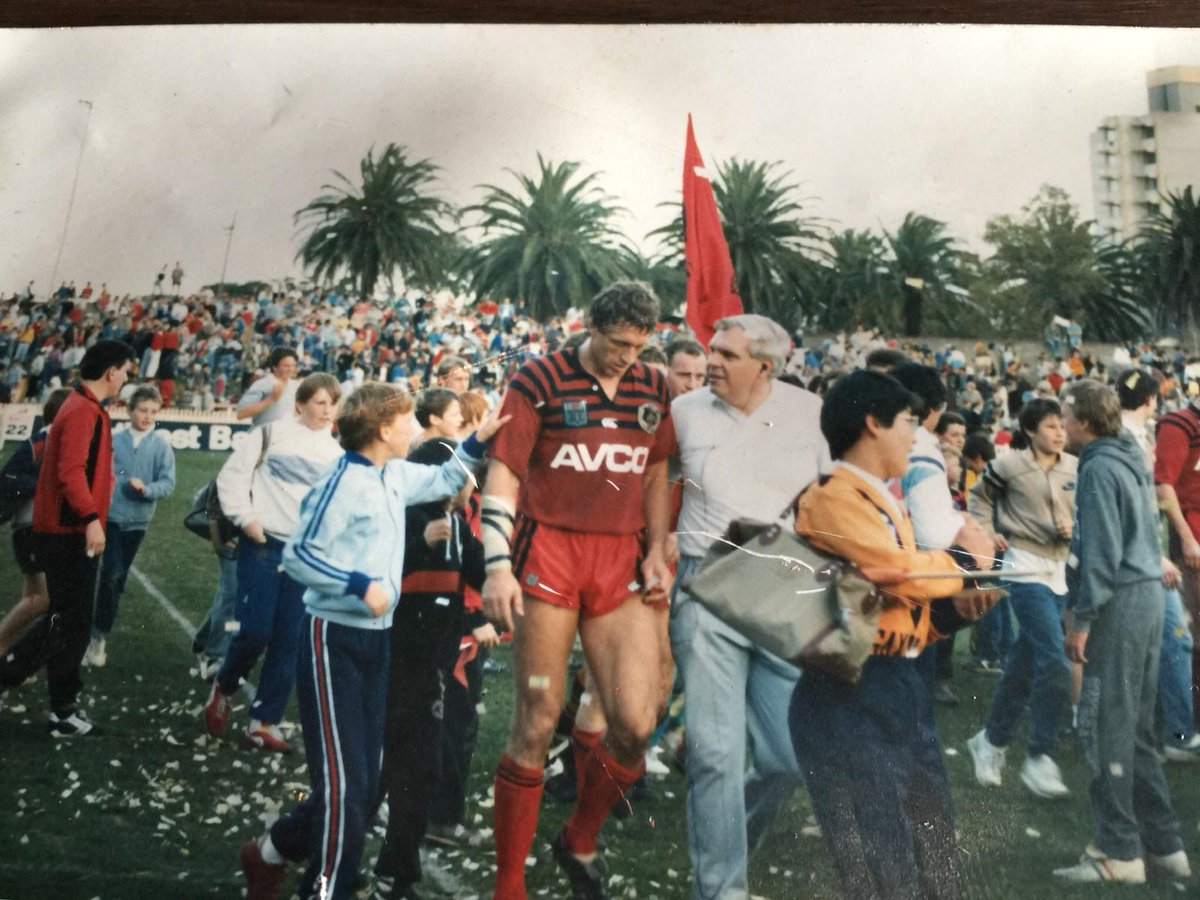 NthSydneyBears's tweet photo. What a day! Bears legend Mark Graham after a Man of the Match performance beating the Balmain Tigers 12-10 at North Sydney Oval on the 23/08/1986.
#BearsHeritage #NRLHistory #BalmainTigers https://t.co/vqIE3nbHVy