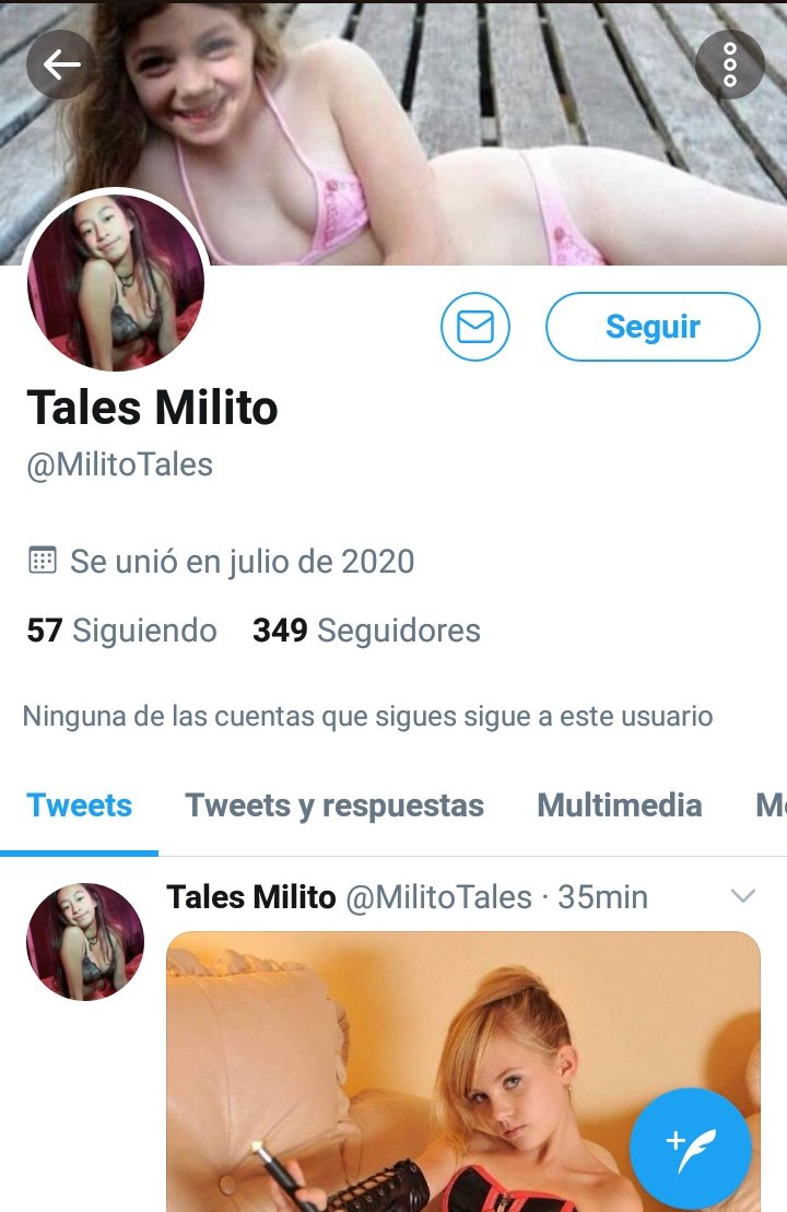 jesusmedinae's tweet photo. Serían tan amables de ayudarme a reportar esta cuenta y denunciarla por mostrar pornografía infantil.  Los pedófilos y depravados sexuales andan desatados. https://t.co/eVczT01pW3