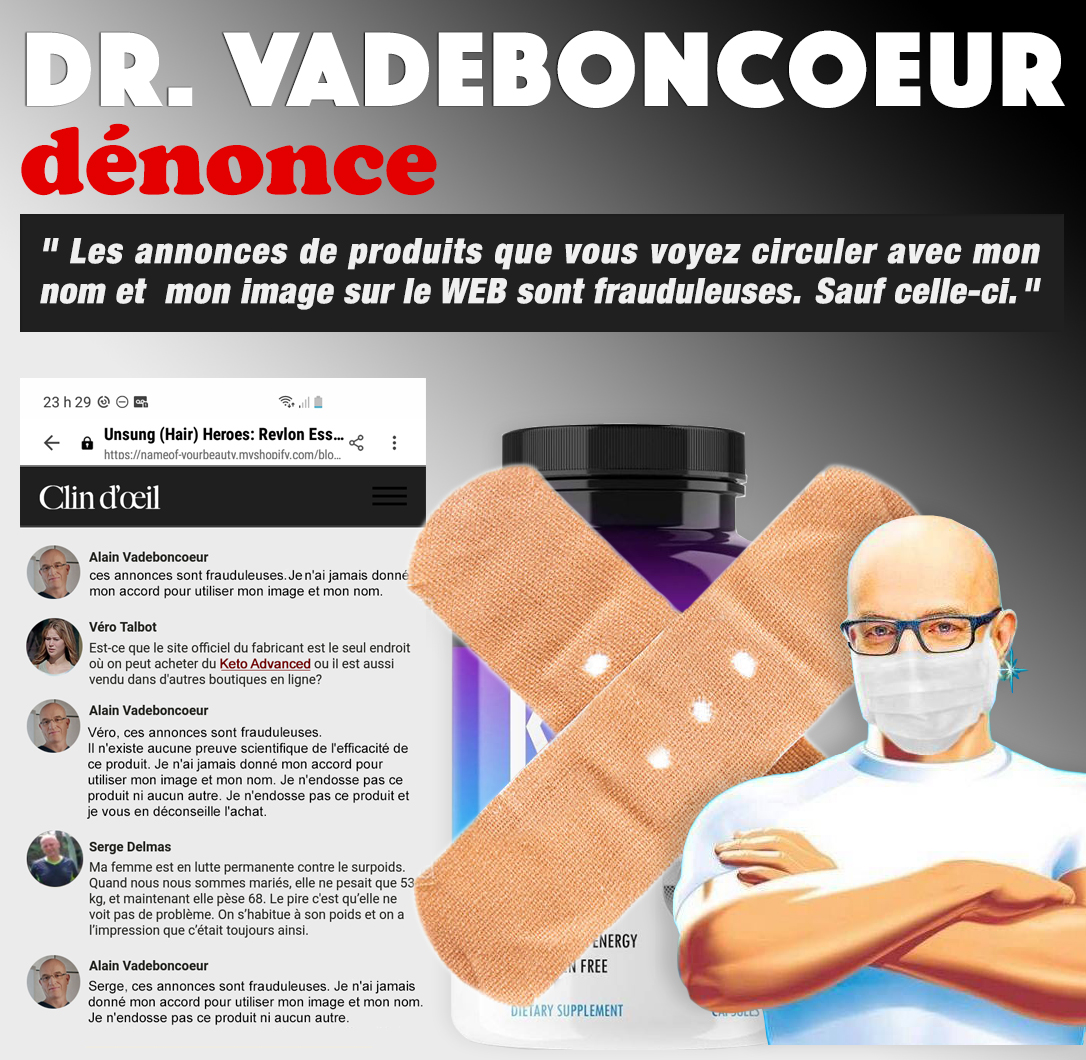 Vadeboncoeur_Al's tweet image. Mon image et mon nom ont été usurpés par la compagnie @BioTrimLabs, qui vend le produit #ketoavancedfatburner, dans des publicités frauduleuses.

1) Cette publicité est une arnaque
1) Je ne crois pas à ce produit ni à aucun de ce genre
2) Je n'endosse aucun produit

Merci de RT+
