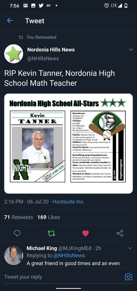 __DANBALIS's tweet photo. @DrJoeClark Mr Tanner you will be missed. You were such a great teacher and great principal. you helped me through a lot of rough days in high school. Always putting the students first and helping them so they can succeed in the best way possible. 🙏🏽❤️😔 https://t.co/71ue5EUYNL