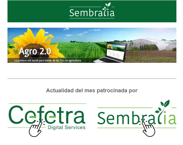 agro20's tweet photo. 🌻Gracias a @SembraliaES y @CefetraD los seguidores de @agro20 disfrutan de un boletín de noticias con lo más destacado del sector #agropecuario.

💻¿Quieres ver lo que contábamos en el último número?
https://t.co/BToiLQuj8K https://t.co/l7BevcVCkl