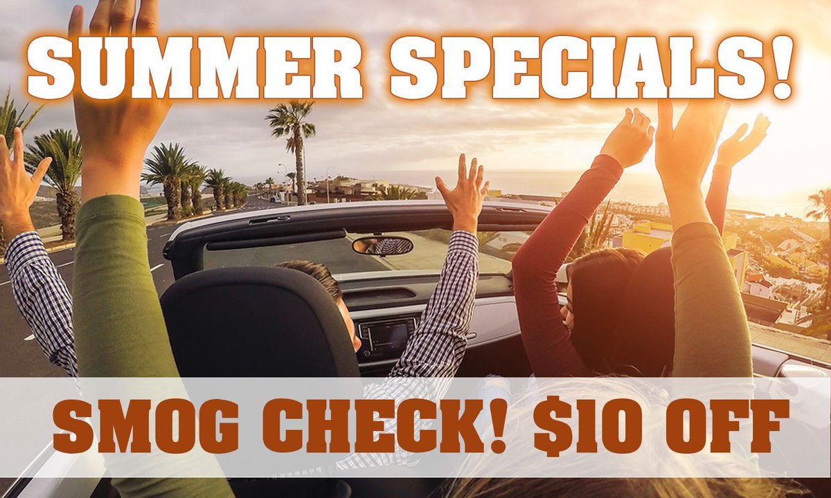 A1performance_1's tweet photo. Summer Specials! SMOG CHECK $10 off. #A1PerformanceAutoRepair Click the link for more information https://t.co/gGCGEHTuHx https://t.co/UWJvjAXwui
