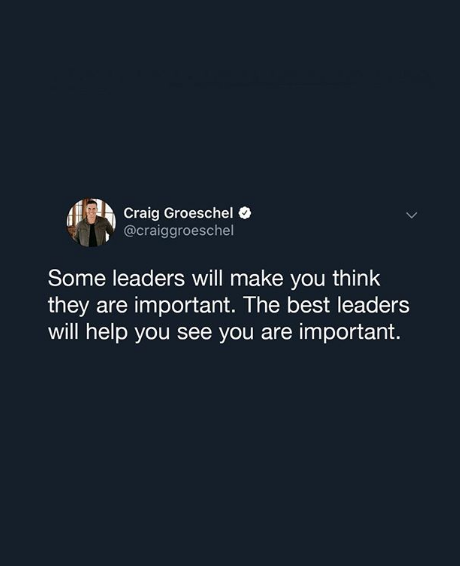 DarleneZschech's tweet photo. Leadership is a big privilege and responsibility. Not needing to be served, but living to serve others. Love this @craiggroeschel quote today xx https://t.co/1Ti92bXOog