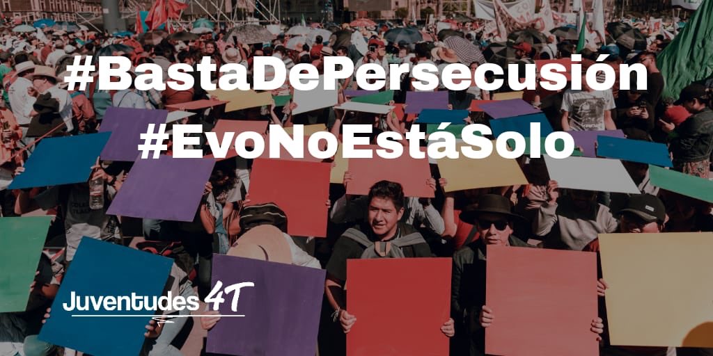 sarahiveloz's tweet photo. Desde México nos solidarizamos con el compañero @evoespueblo y decimos fuerte y claro #BastaDePersecusión https://t.co/6vbDbzU8EG