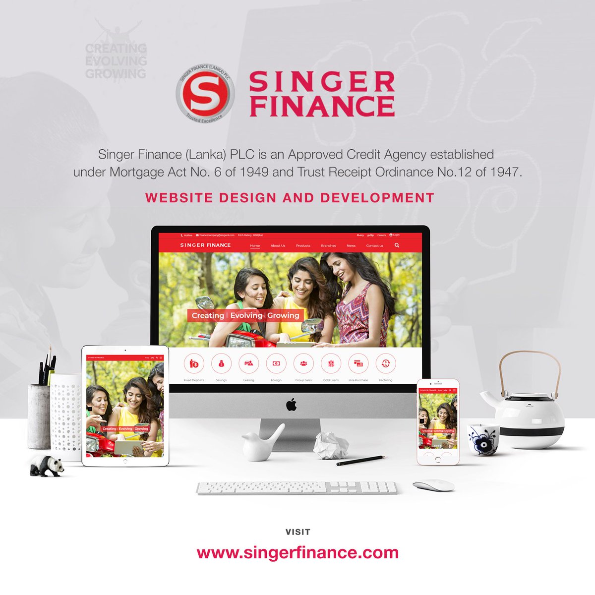 eDesigners's tweet photo. E-Designers Proudly present the Website of Singer Finance: https://t.co/B60nksy4hJ - Singer Finance (Lanka) PLC is an Approved Credit Agency in Sri Lanka

#webdevelopment #webdesign #singerfinance #websolution #webdesigning #webdevelopmentinsrilanka #webdesignlk #eDesigners #web https://t.co/6BGFmXhwnE