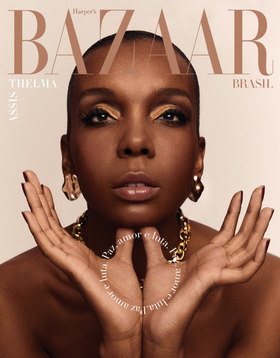UMA DEUSA! ❤️ Thelminha é capa da Harper’s Baazar deste mês, e está simplesmente maravilhosa! A vencedora do ex-BBB é responsável por trazer a mensagem de paz, amor e luta em tempos tão difíceis. Quanta beleza e força numa capa só! (📷: Adriano Damas)