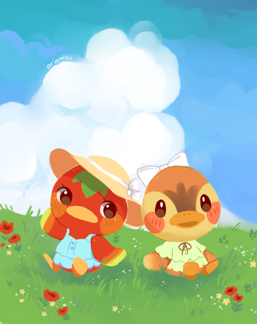 🌷a lineless ketchup n molly under a big blue sky🌷 #AnimalCrossingNewHorizons #animalcrossing
