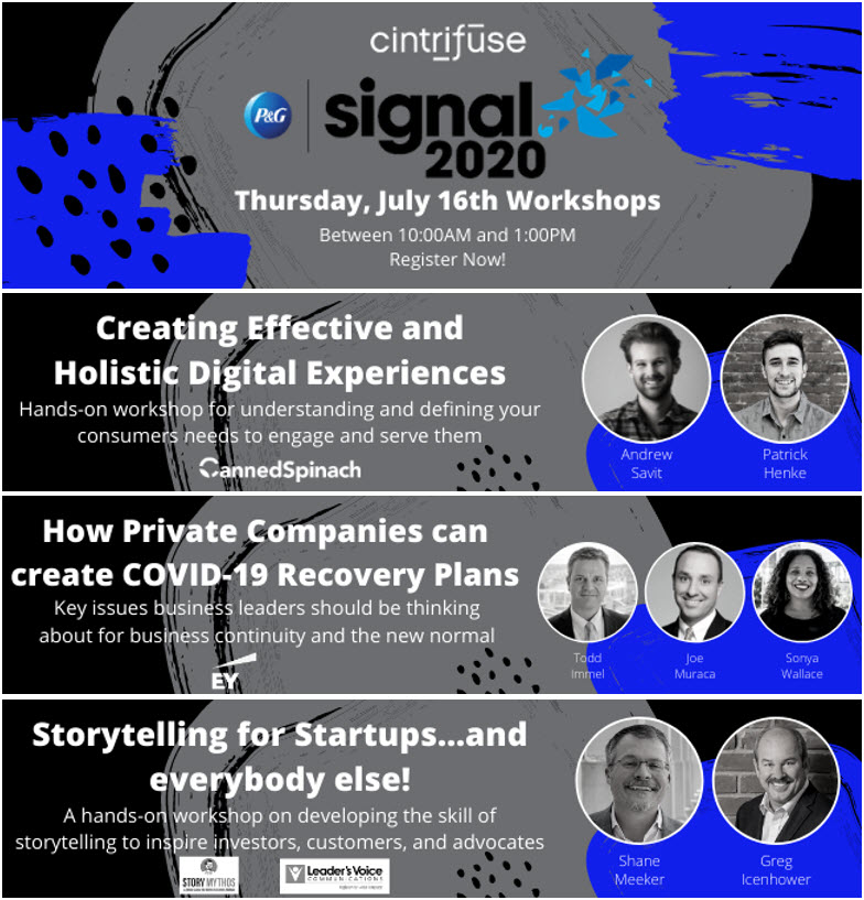 So not only do you get front row to 30 world renowned speakers at #PGSIGNAL 2020 Virtual Summit, there's 12 pro workshops and panels when you register via <a href="/cintrifuse/">Cintrifuse</a> <a href="/StartupCincy/">StartupCincy</a> on <a href="/hopinofficial/">Hopin</a> virtual conference platform?  hopin.to/events/cintrif… Shutup!