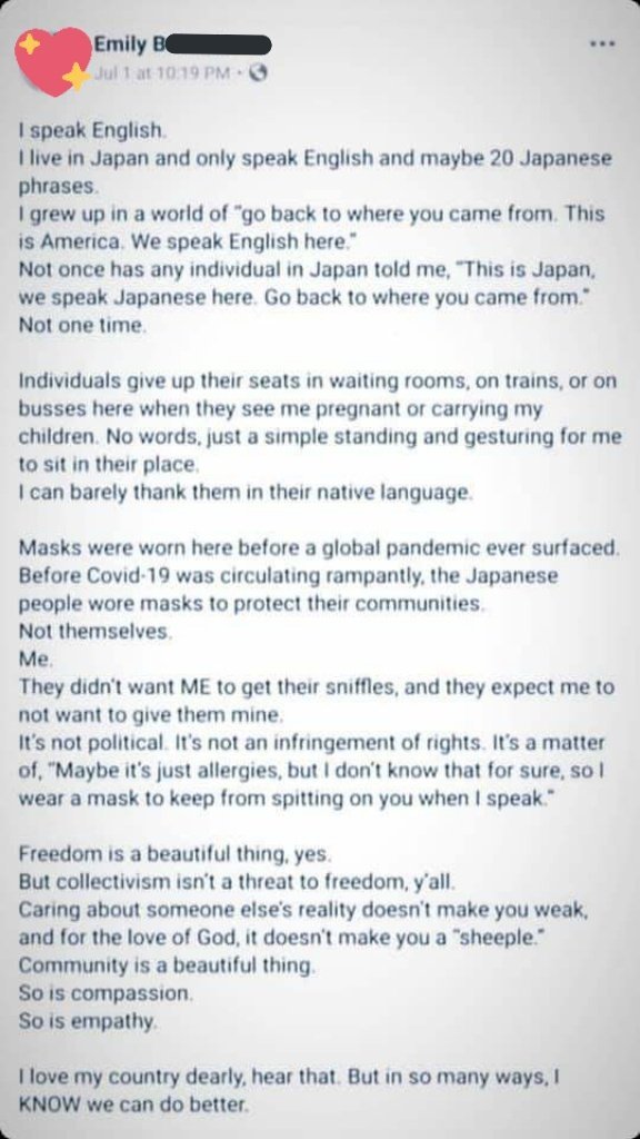 𝙳𝙰𝚈 𝟻you want the fact that this country is a country founded on the hard work and intellect of immigrants to be addressed proudly by your government not with shame and disdain. and also, you want people to start wearing their damn masks.
