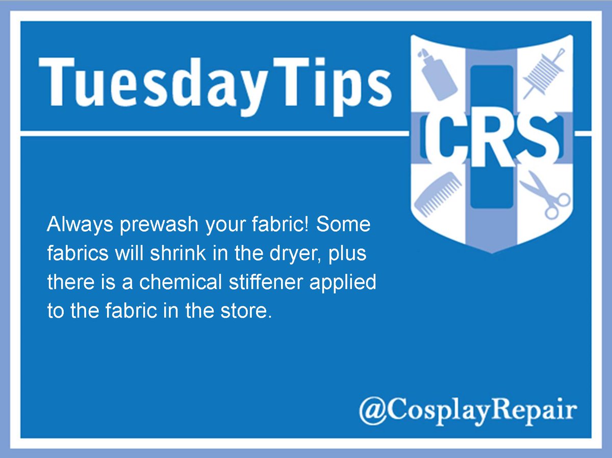 CosplayRepair's tweet photo. This is especially true for anything cotton! #TuesdayTips #CosItBreaks #cosplayrepair https://t.co/VbodYLVZAX