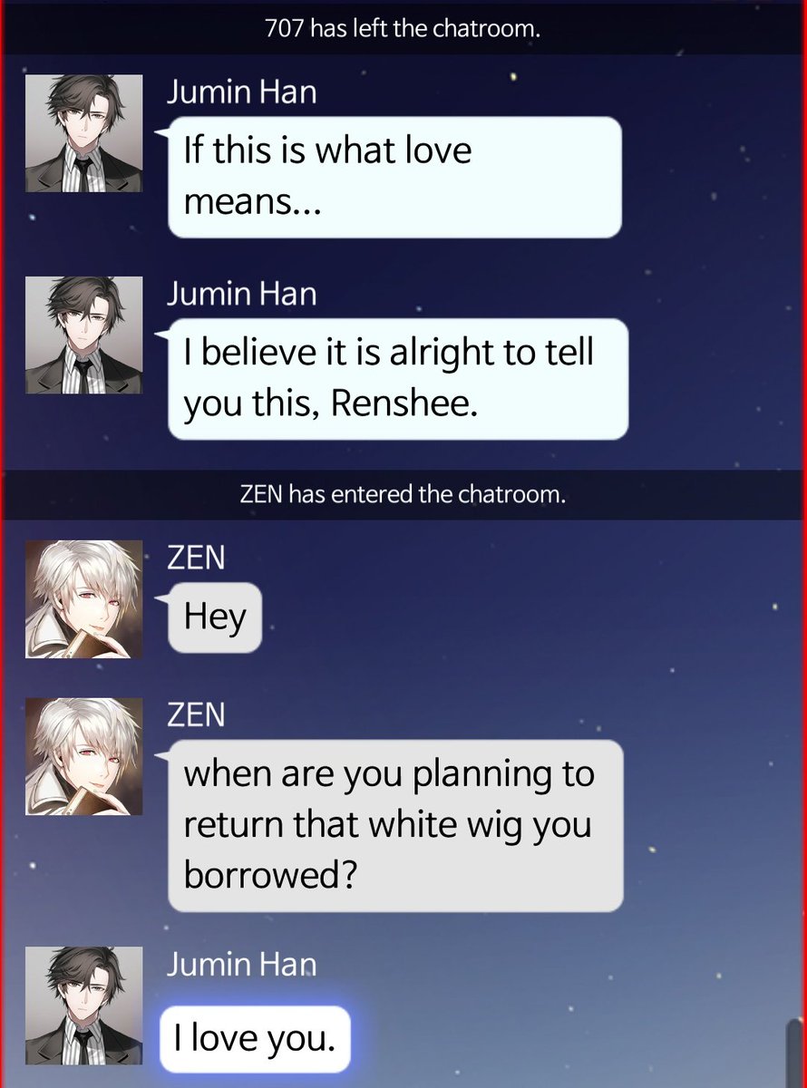 Rebendy1's tweet photo. Cheritz blessing us with #zumin 🥺

#zenxjumin 

#mysticmessenger https://t.co/TLVKDiDZb3