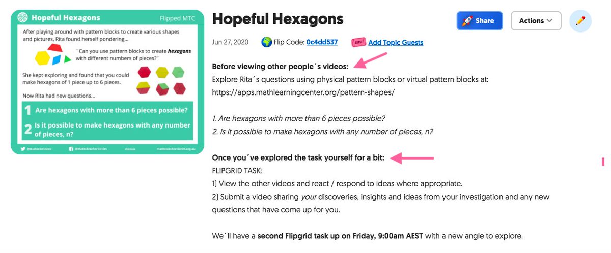 MathsCirclesOz's tweet photo. Thanks for the feedback @roxanne_levett - just added a couple of clarifying lines in Flipgrid #accidentalspoiler! #growthmindset #failingforward
.
.
Hopefully you´re still left with something interesting to think about and explore🔎 https://t.co/Ye688Azzks