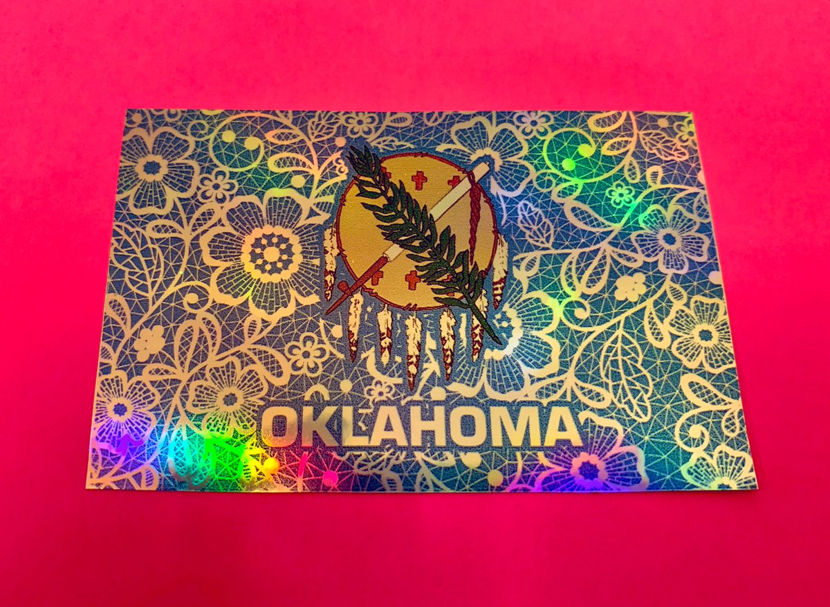 DeJa_Clift's tweet photo. I know y’all oklahomans need my new holographic sticker! $5 shipped (plus tax if you’re local) https://t.co/W6hkAMoHKK #ShopLocalSupportLocal #localislovely #SupportBlackOwnedBusinesses #oklahoma #keepitlocalOKC https://t.co/FdPqJHGwvf