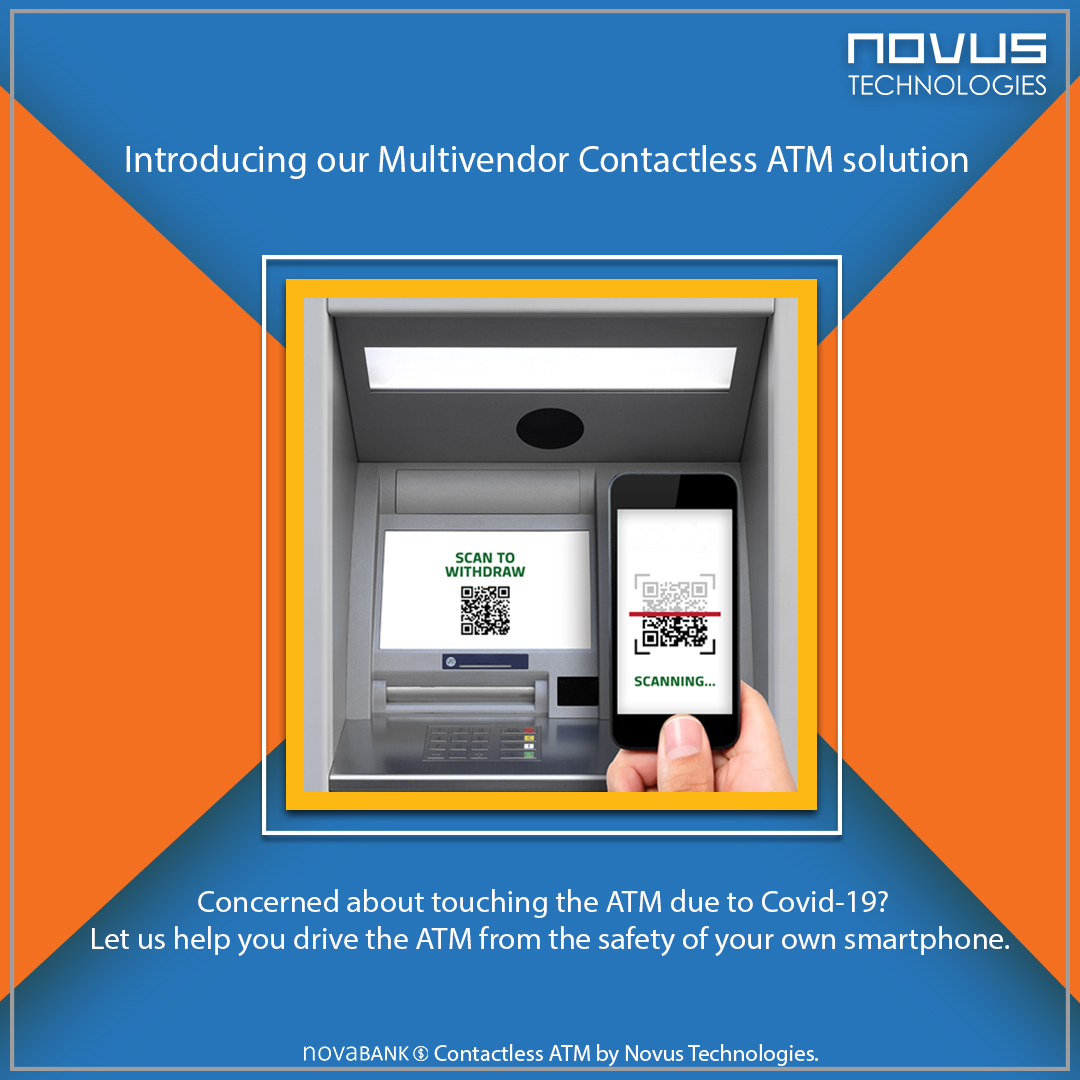 LtdNovus's tweet photo. First ever ATM user experience fully controlled by mobile providing contactless transactions to reduce exposure to public surfaces 
#ATM#contactlessATM #cardlessATM #QRcodeATM #mobileATM #cardlessTransaction #contactlessTransaction https://t.co/PcLueOZcD2