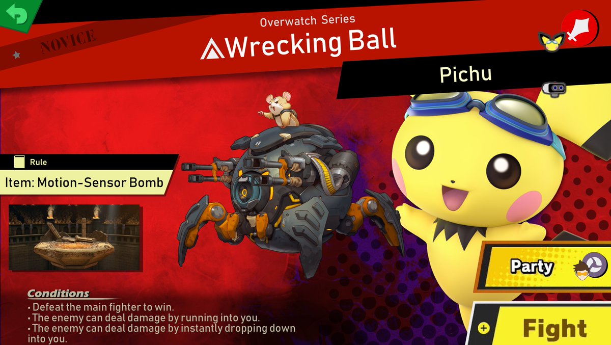 Tracer4Smash's tweet photo. Day 27 of #Overwatch Spirits: featuring Wrecking Ball! Wrecking Ball is the name of the mech, by the way, the hamster's name is Hammond. Template by @GaleemL https://t.co/9KhuMWkNh8