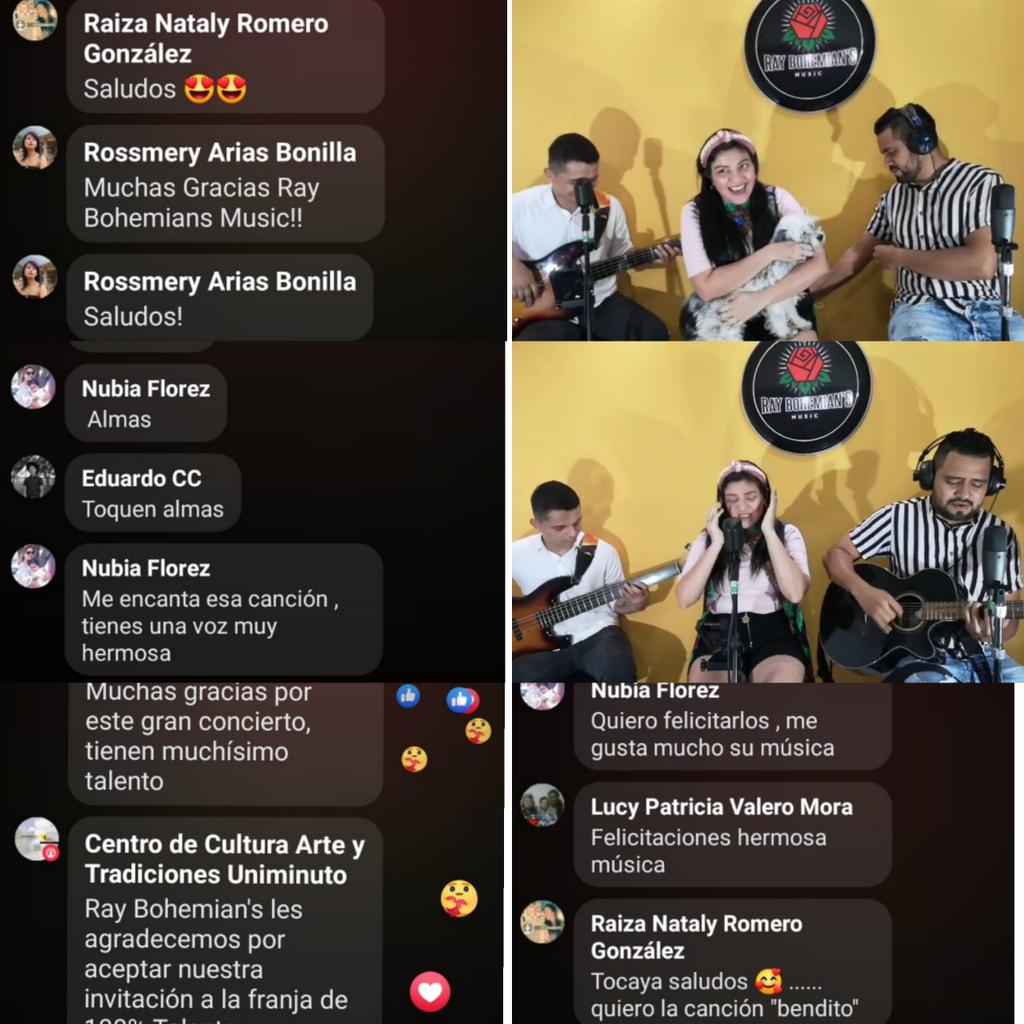 raybohemians's tweet photo. Nuestro en vivo fue todo un éxito. Gracias a las personas que se pudieron conectar con nosotros. Ustedes siempre serán la razón por la que hacemos música. Los amamos, el apoyo es increíble♥️🇨🇴🇻🇪 #live #FacebookLive #Bendito #Almas #ElSillon #locurademiser #Bonvoyage #tequieroasi https://t.co/2JKJPgZ5Ja
