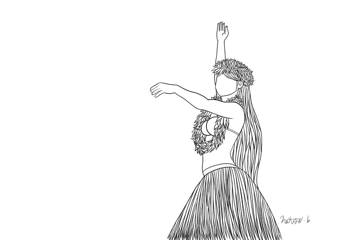 Yasu808 フラガール やっぱり足を描いた方が良かったなぁ 後で修正しよう Hula イラスト Hawaiian デザイン