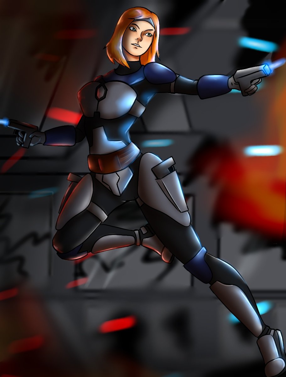 zhstudioart's tweet photo. Bo Katan from #StarWars the #CloneWars and #StarWarsRebels. Can't wait to see her in the #Mandalorian season 2! Drawn on #ibispaint. https://t.co/5RQUcY8XEc