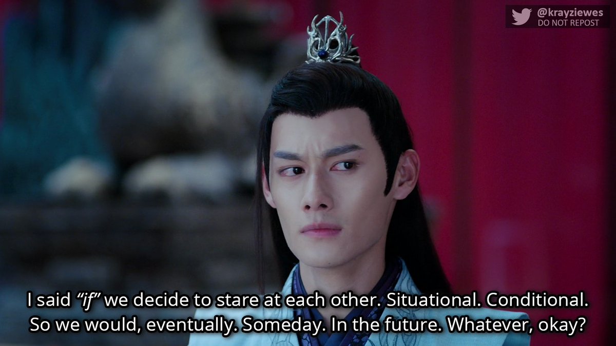 From  @theweilaozu: Really, Jiang Cheng? You& #39;re being served one (1) Zewu Jun and you& #39;re just going to STARE AT HIM? Is that (sexual abstinence) your final answer?
