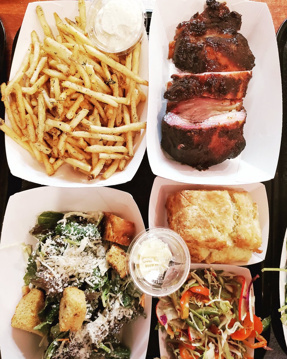 ladyjayewest's tweet photo. Look at this #meal that my dads #cooked up on Sunday. Their famous #pork #shortribs with #dillfries, #smokedjalapeno #caesar, #slaw &amp; a #biscuit
I love their #meatnthree style, but im being put to work. https://t.co/sxLvWAmqWl