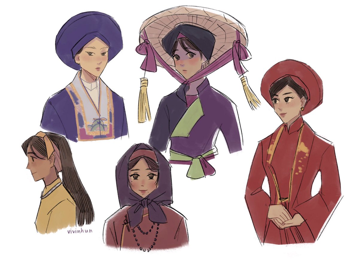 vivinhun's tweet photo. some traditional vietnamese fits https://t.co/QBXKYM8VQ1