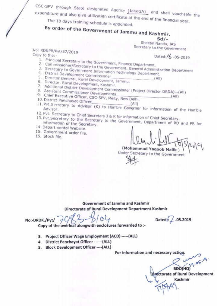 voiceofcsc's tweet photo. Last yearWe(CSC VLEs)gave 10days special training to all Sarpanch in J&amp;K under @jkrddpr through @CSCegov_ For that work that we had done  in last yr. we had not received any payment regarding 2 those work so its humble request to gave our payment @dintya15 @CSCJK  @kansalrohit69 https://t.co/E7rriOd3qj