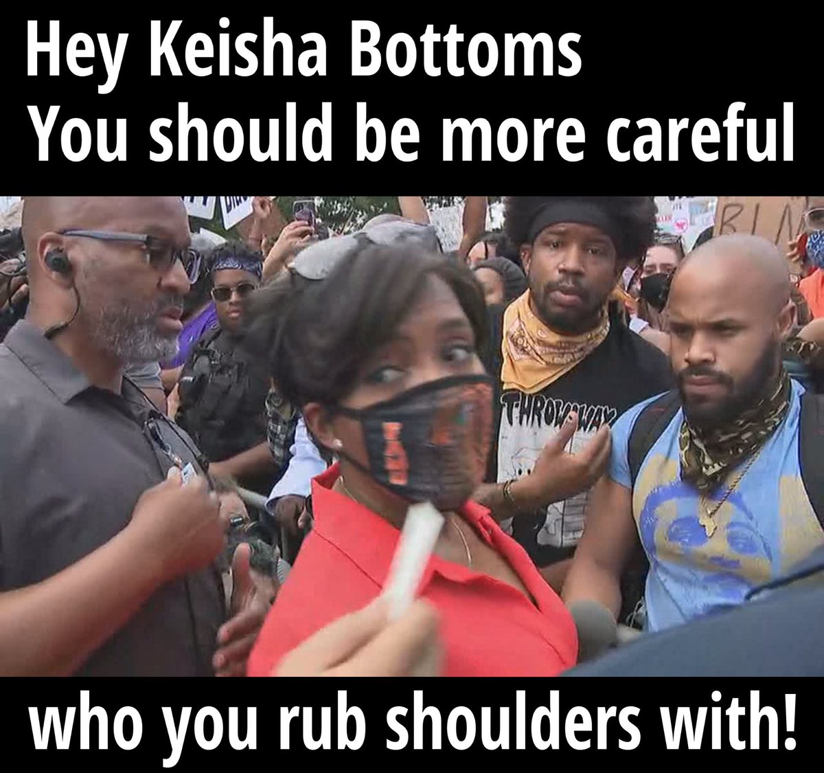 JWprints's tweet photo. Are we seeing collateral damage from non-compliant protests day after day for weeks?
Now Keisha Lance Bottoms (Mayor of Atlanta) and her family have contracted Corona after she mingled in the "un-masked" crowds on many occasions.
#QAnon #QANONWORLDWIDE #WeAreQ https://t.co/Q5TDPNa3Kg