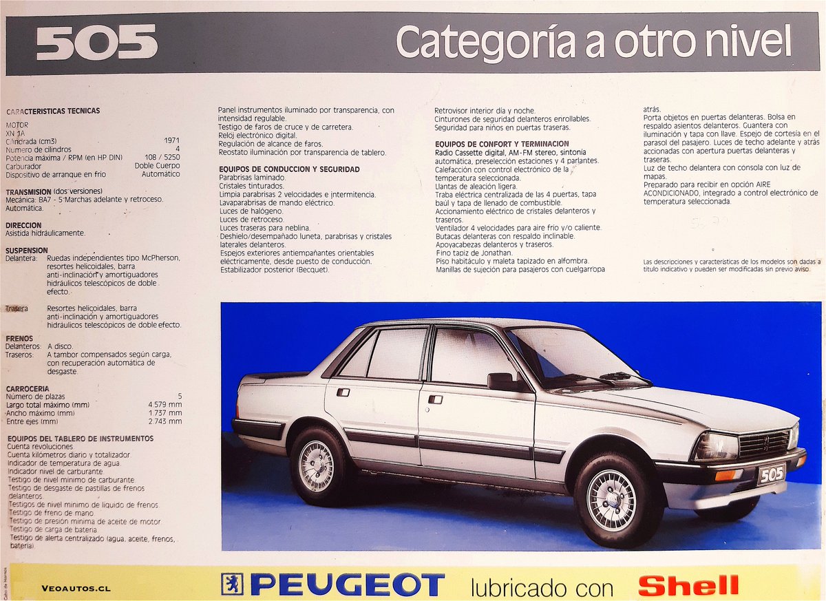 VeoAutos's tweet photo. Peugeot 505 Evolution. 1989 a 1992 en Chile. Precio base $4.995.000, 527 unidades vendidas durante el 1er año
+ Info Link https://t.co/pwZjuWrOdA
#Peugeot #505Evolution #Peugeot505 #Chile #Veoautos @PeugeotES @PassionePeugeot @addict_car @publichilensis @RiveraNotario https://t.co/cesNdnOrS8