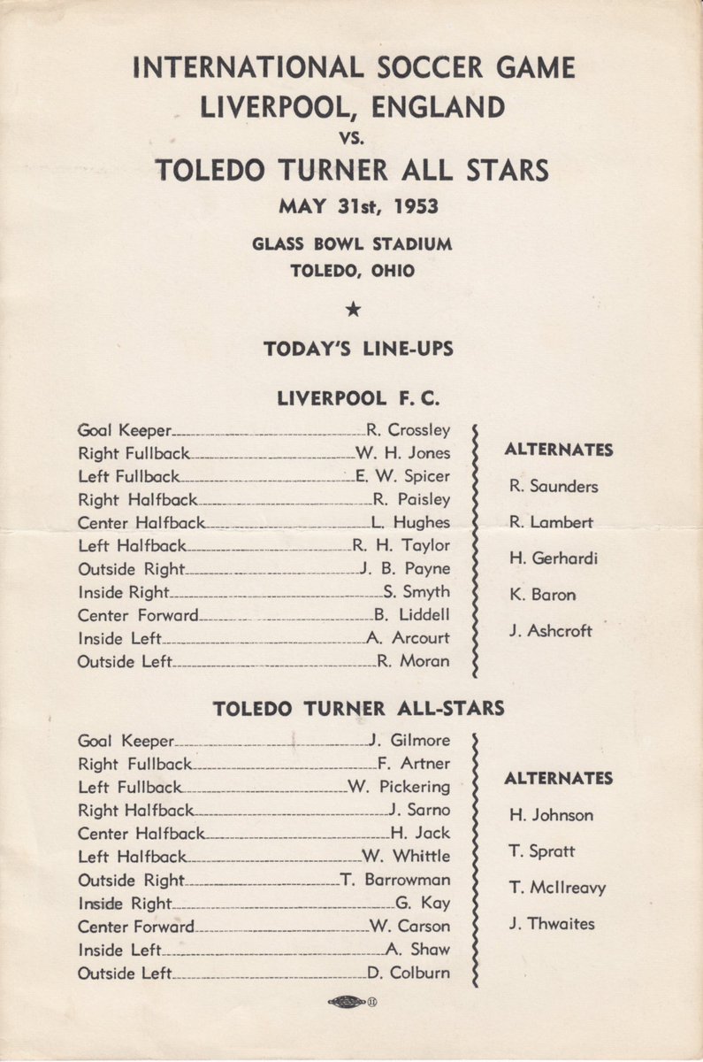 ClubToledosccr's tweet photo. @silveragesoccer @LFC That’s @LFC legend Bob Paisley pictured in the story! Here’s the lineup from the day https://t.co/oX49gPGhT3