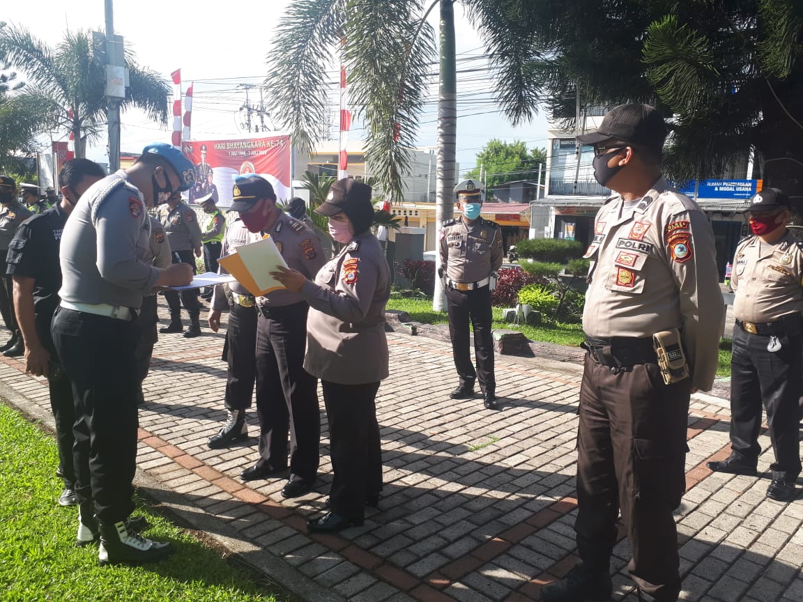 ResBitung's tweet image. Apel pagi personil Polsek Maesa