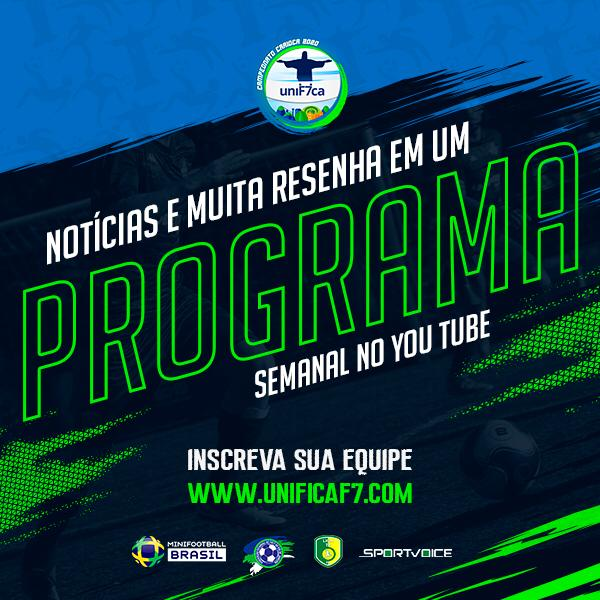 unificaf7's tweet photo. Uma inovação na modalidade, com uma resenha exclusiva, semanal, trazendo detalhes das rodadas, debatendo tabela, classificação, artilharia muitos outros assuntos.
#fut7 #futebol7 #RiodeJaneiro https://t.co/HgmwnWx1G0