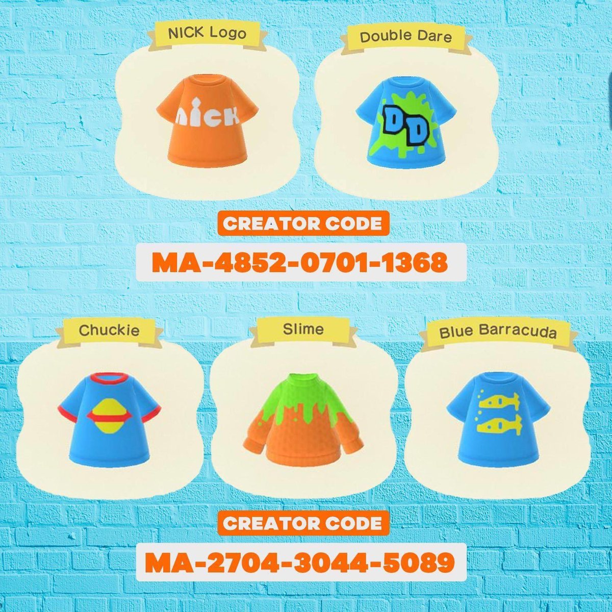 ACNHDesign_Code's tweet photo. Nickelodeon! #acnh #acnhdesigns #acnhinspo #acnhprodesign #acnhcodes #AnimalCrossingNewHorizons https://t.co/SVy9Y0syIp