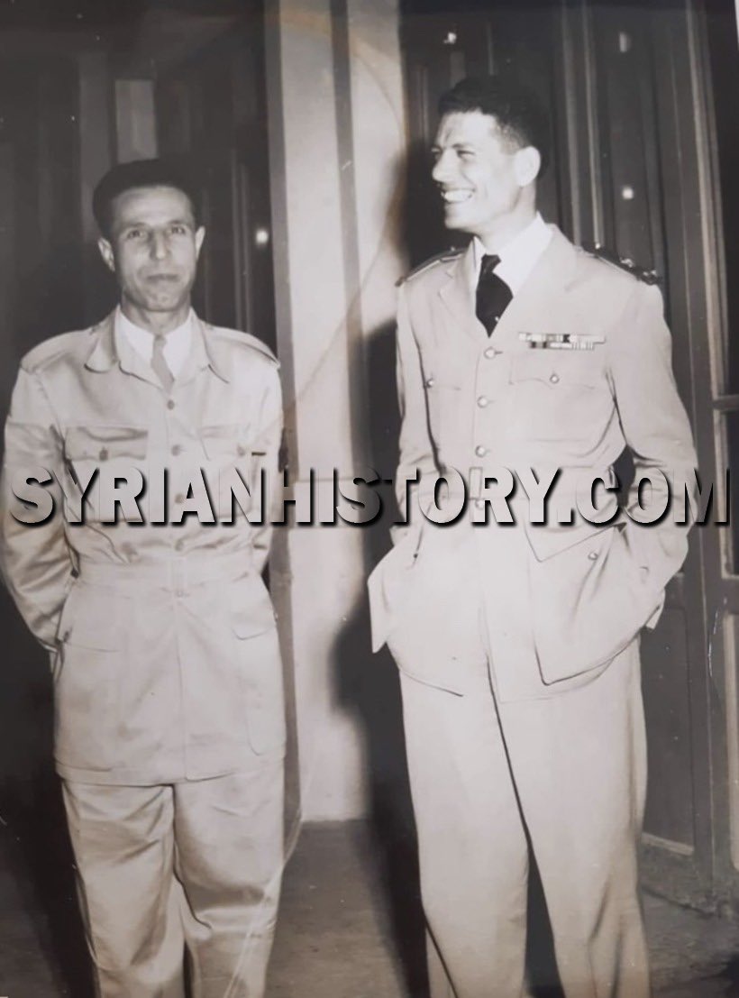 24) Deputy Army Commander Adnan al-Malki with Nicolas Salameh, director of the Officers Club - 1955 #SyrianArmy  #Malki