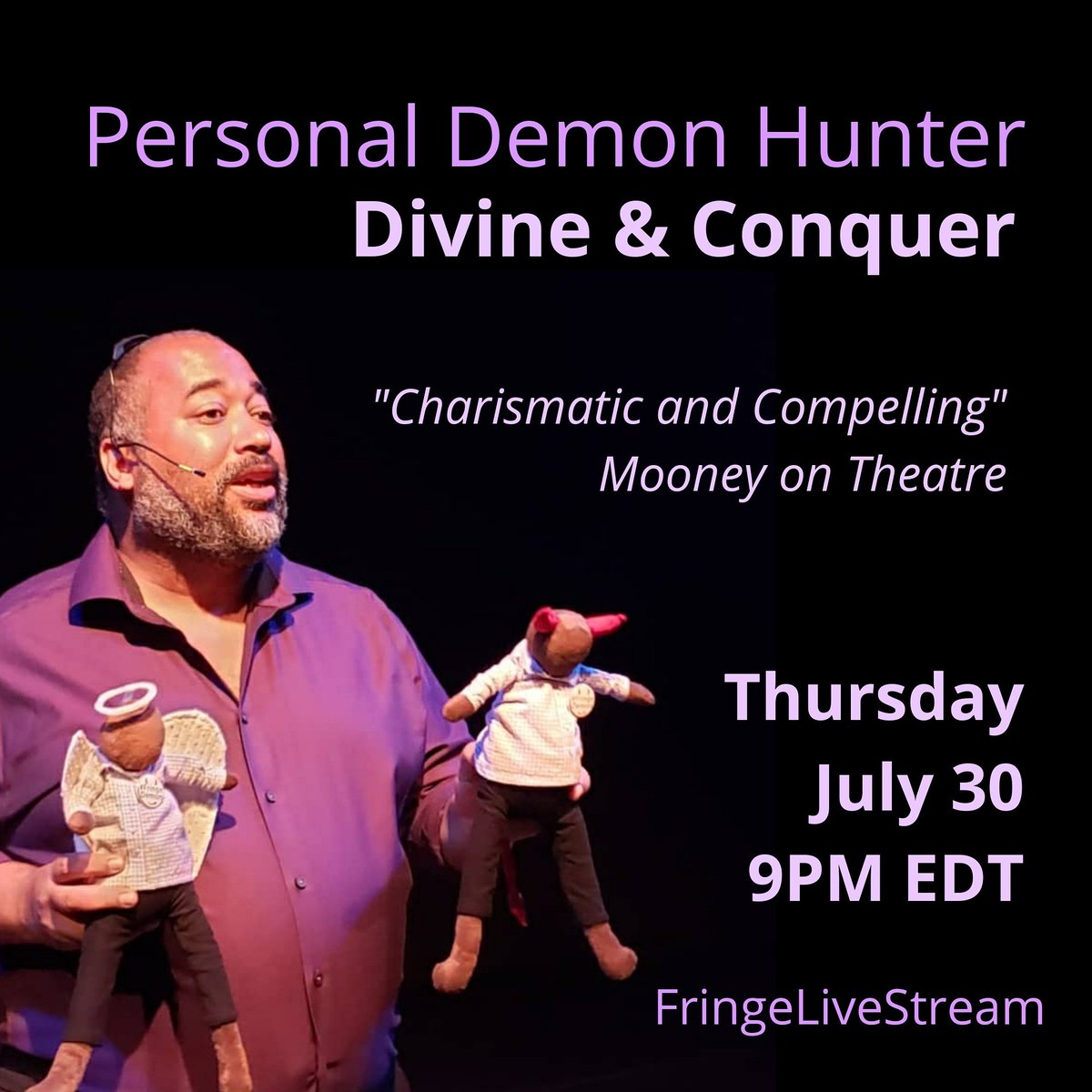 Personal Demon Hunter: Divine &amp; Conquer  July 30 9PM EDT <a href="/Fringelive2020/">FringeLiveStream</a>
instagram.com/p/CCUphVcHmzb/…