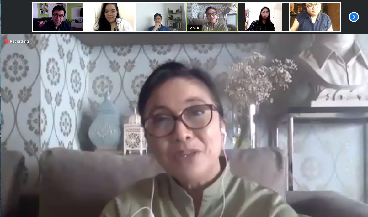 tontonneri's tweet photo. Court hearing got cancelled so i just arrived on time for a very special zoom session with an alternative lawyer, Vice President Leni Robredo, together with the Ateneo Human Rights Center interns. #Padagos https://t.co/7qBHiOmNNP