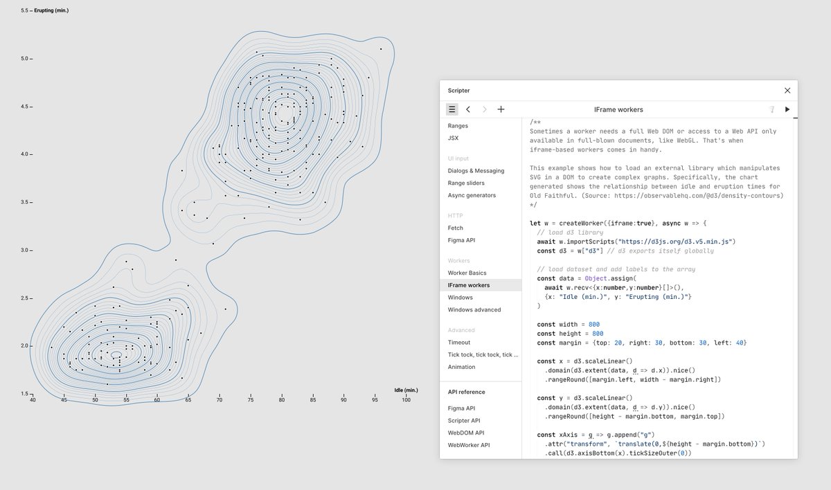 rsms's tweet image. Took some time off Twitter; saved up time for a major new release of Scripter!

Some highlights in this release:
• Workers and UI Windows
• Intellisense w. file navigation
• Navigation history
• Updated UI and new options
• Export all scripts as ZIP
figma.com/community/plug…
