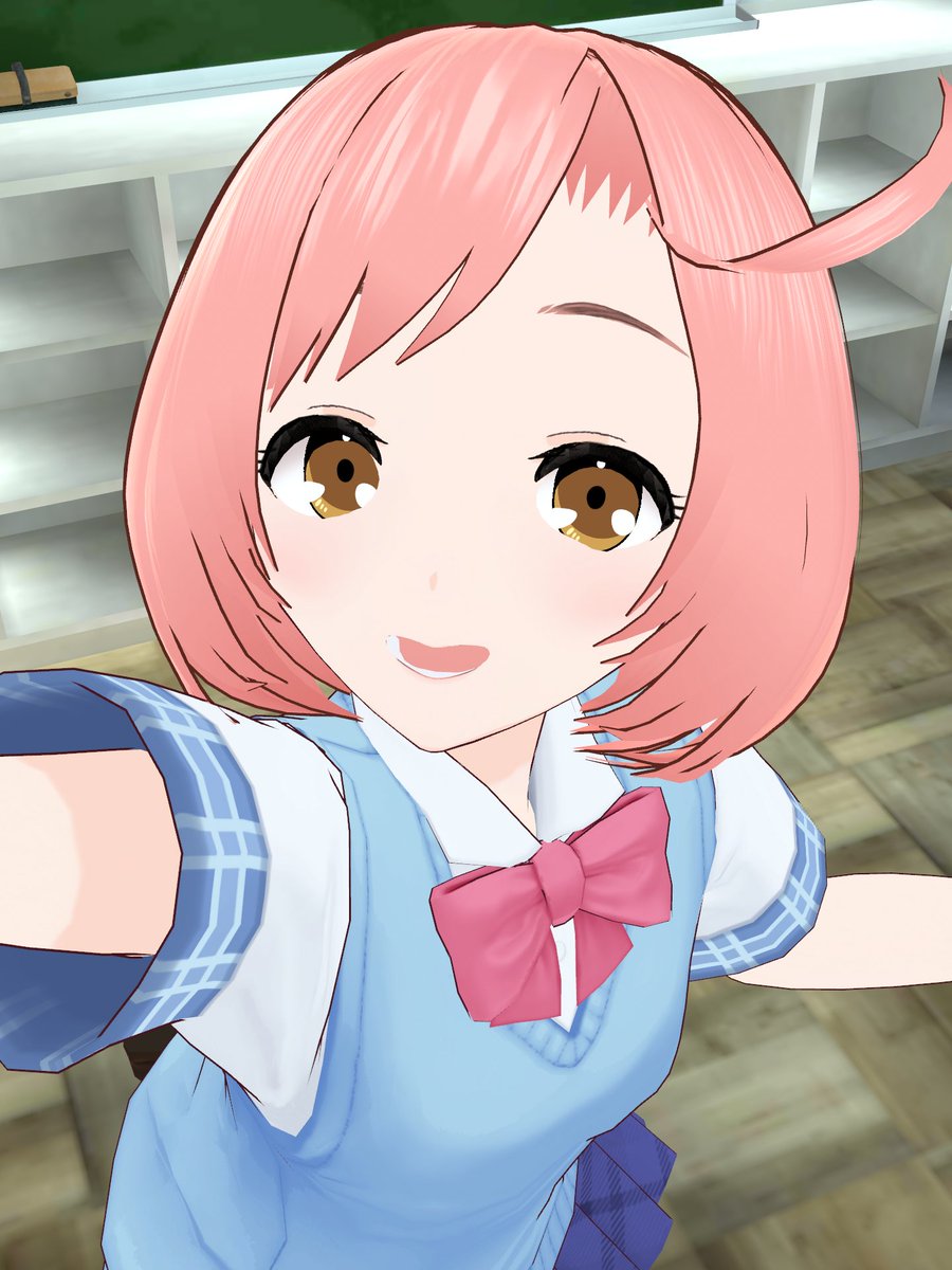 Uzivatel なると Na Twitteru 前髪の分け目 やっぱりこれじゃだめだなぁと思いつつ撮ったら かわいい の感情で塗り潰される Vroid