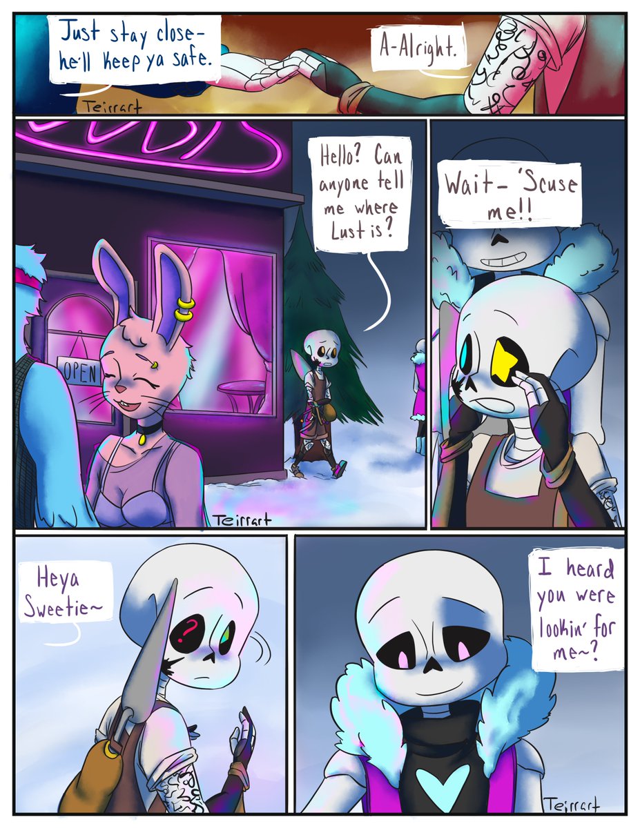 teirrart's tweet photo. PART 3 OF PIGMENT PRIDE COMIC!
Not calling it pride "month" comic now cause whoops it's July but FUCK IT LETS GO
yes I mostly wanted an excuse to draw Lust Sans
#pridemonth #pridecomic #pigmentsans #undertale #dancetale #underlust #lustsans #dancesans #myoc #comic https://t.co/zZFyrKa9uw