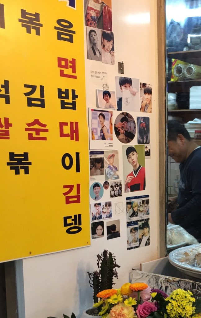 continuing with Ten’s influence. Ten went to a korean restaurant once and uploaded a selfie. So many fans from different countries visited the restaurant after his selfie to eat what ten had to the point the owner changed the menu to ‘Ten’s menu set’. +Ten‘s pics inside the shop