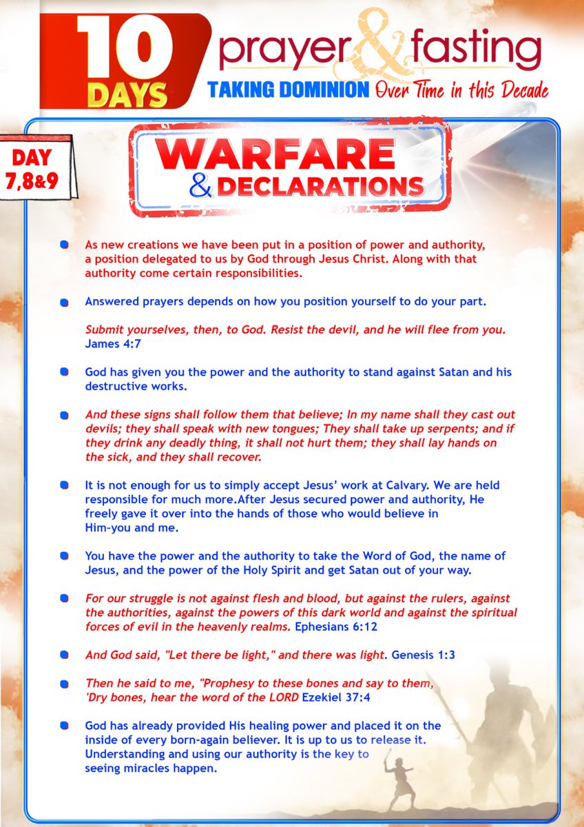 apostlejkimani's tweet photo. Day 7, 8 & 9 Warfare & Declarations
#TheMilitantChurch
#TenDaysofPrayerandFasting
#TakingDominionOverTime https://t.co/A6a1rORoSo